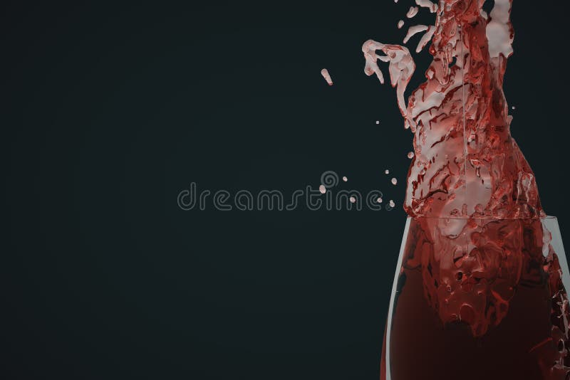 Espirrando o vinho tinto no fundo escuro ilustração royalty free Espirrando o vinho tinto no fundo escuro ilustração royalty free
