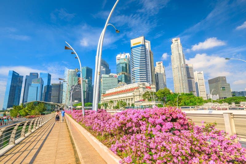 Esplanade-Brücke Singapur im Stadtzentrum gelegen stockfoto Esplanade-Brücke Singapur im Stadtzentrum gelegen stockfoto
