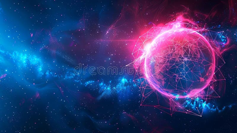 Esplorare il cosmo con questa straordinaria arte digitale generata dall'ai illustrazione vettoriale