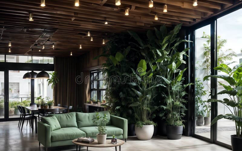 Esplorare la sostenibilità della vita attraverso un'architettura e un design ecologici illustrazione vettoriale