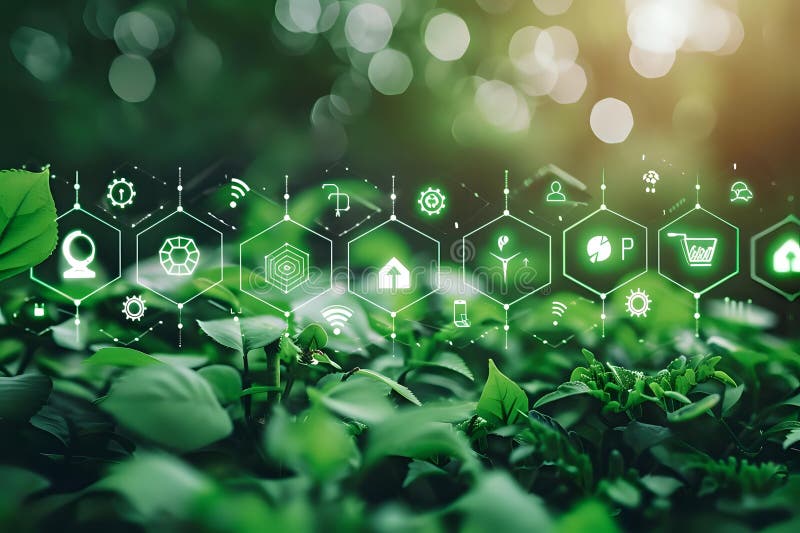 Esplorazione di tecnologie sostenibili : innovazioni ecocompatibili illustrazione di stock