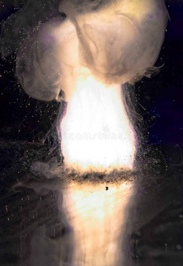 A volatile gunpowder explosion, sparks flying off. A volatile gunpowder explosion, sparks flying off