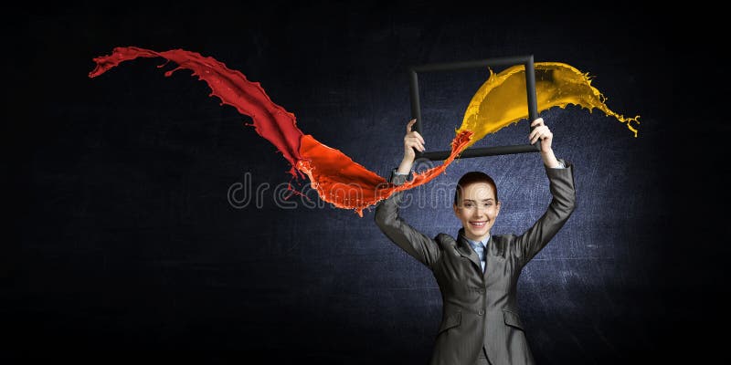 Esplosione di polvere colorata. media misti illustrazione di stock