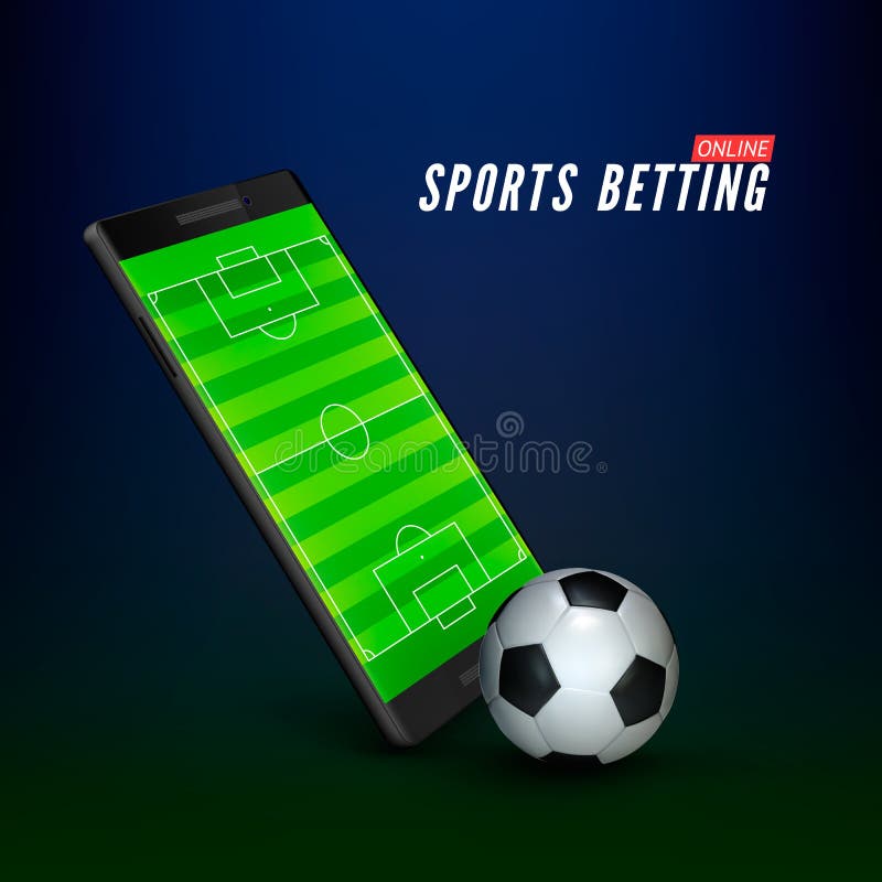 Esporte Que Aposta Em Linha Telefone Celular Com Campo De Futebol Na Bola  Do Futebol Da Tela E Do Realistik Na Parte Dianteira Es Ilustração do Vetor  - Ilustração de jogo, tela