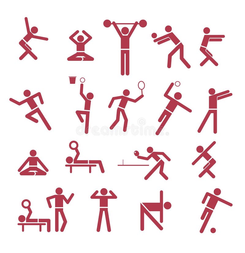 Set with different signs for sports activities. Set with different signs for sports activities