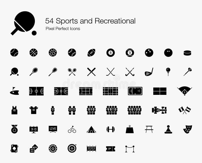 Vector icons set of sports, fitness, games, and leisure activities designed in simple form. Vector icons set of sports, fitness, games, and leisure activities designed in simple form.