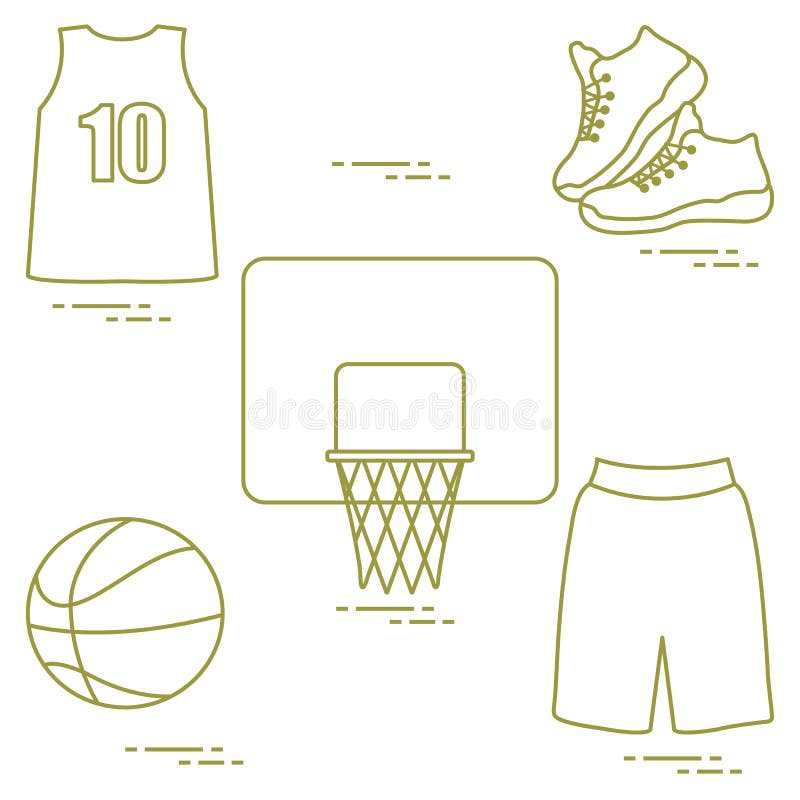 Desenho vetorial ilustração isolada de uma bola de basquete. equipamentos  para esportes coletivos.