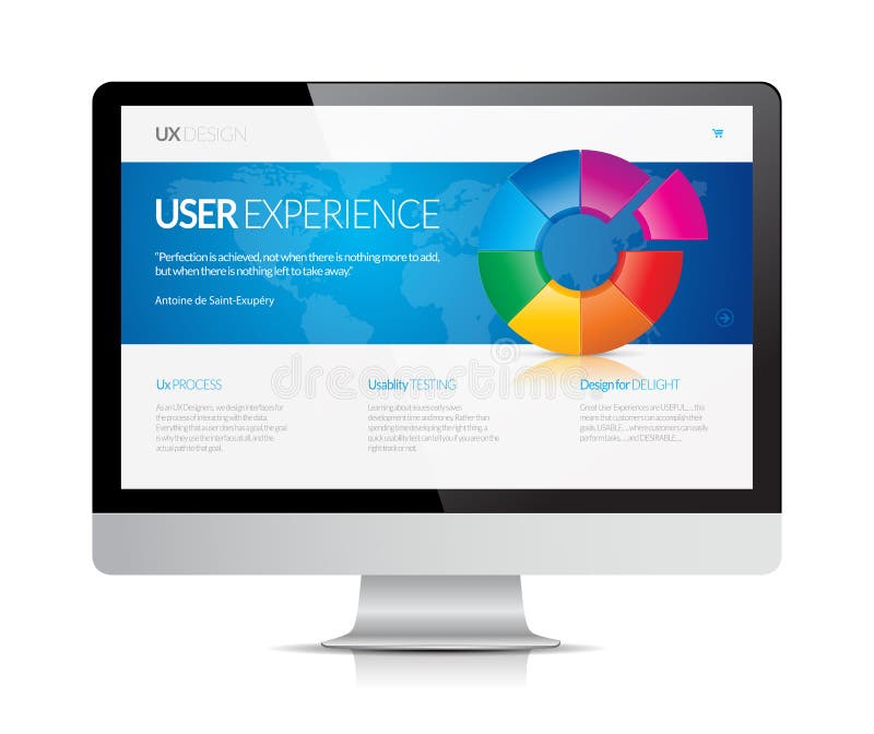 Esposizione del monitor del computer di esperienza utente royalty illustrazione gratis