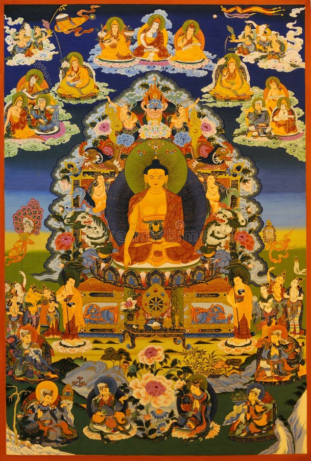 Esposizione di tangka, buddha Shakyamuni
