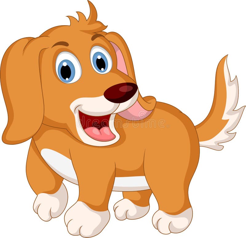 Illustration of cute little dog cartoon expression. Illustration of cute little dog cartoon expression