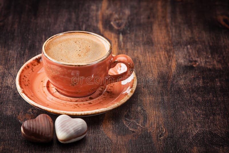 Espresso With Chocolate Candies. Cup Of Coffee Stock Photo Image of cafe, break 40468768