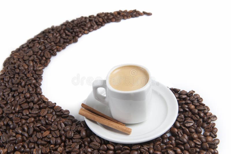 Espresso and coffee beans. stock image. Image of breakfast 24416531