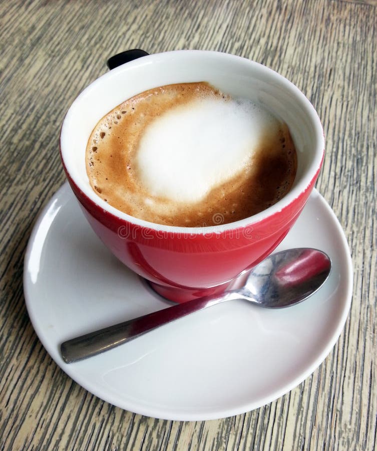 Espresso Coffee Cup and Spoon Closeup Shot Stock Image Image of foam