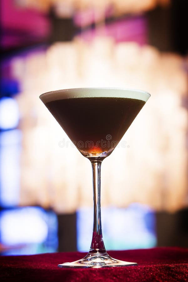 Espresso Coffee Martini Cocktail in Trendy Bar Stock Image Image of