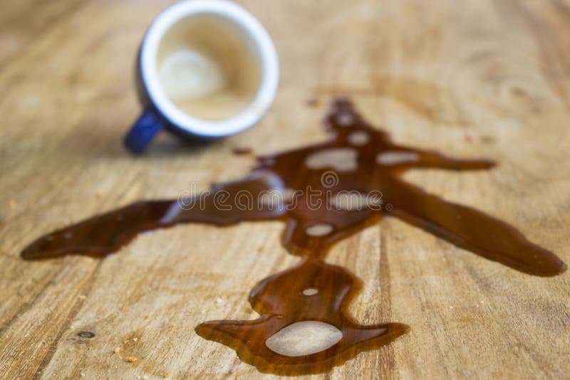 Espresso Coffee Spilt on Table Stock Image Image of spilt, dirty