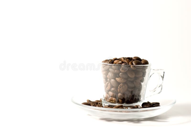 Espresso cup with beans stock image. Image of glass, closeup 4509941