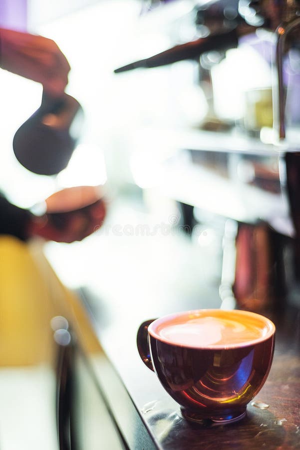 Espresso Expresso Italian Coffee Cup with Machine Stock Image Image