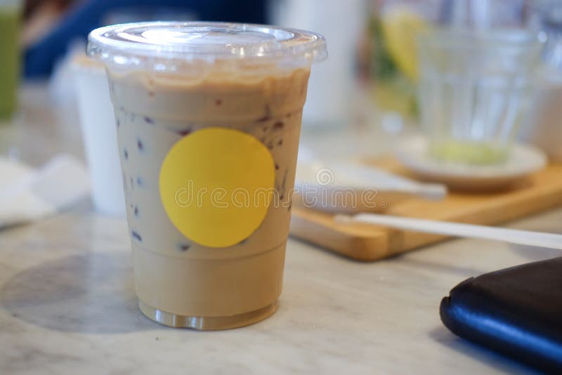 Espresso Iced Coffee in Plastic Cup Stock Photo Image of cold, refreshment 97610730