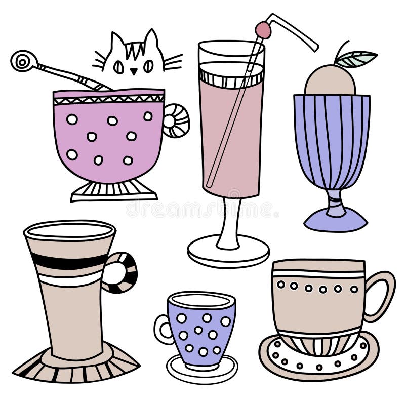Espresso, latte, cappuccino, macchiato, americano, μαύρος καφές ελεύθερη απεικόνιση δικαιώματος