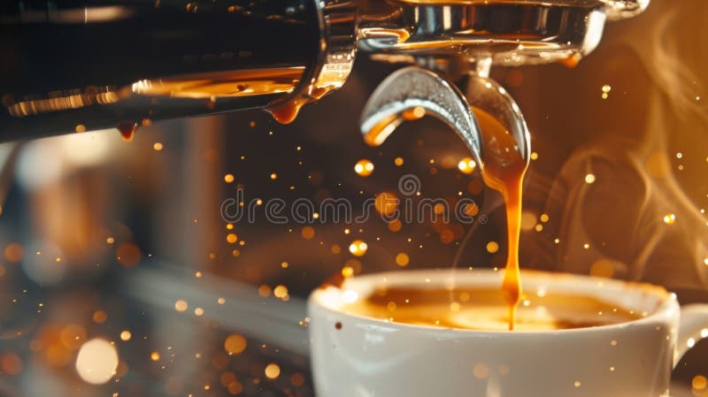 Espresso Machine turnarea de cafea proaspătă AI generate imagine stock photography
