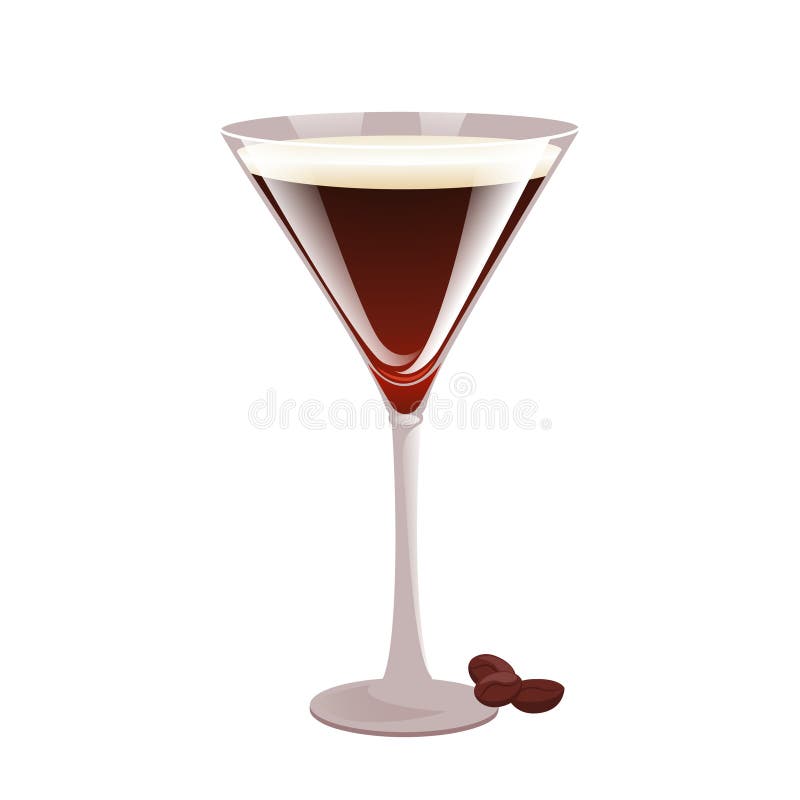 "Espresso Martini" Cocktail.Classic Alcoholic Cocktail with Vodka