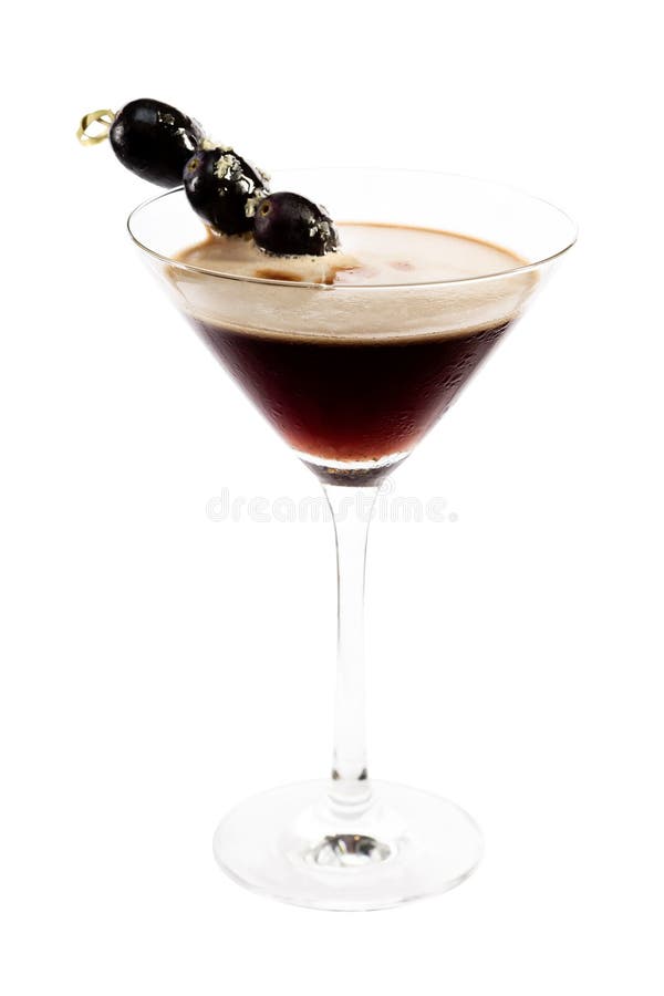 Espresso martini with olives stock photo Espresso martini with olives stock photo