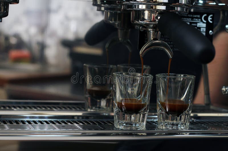 Making Espresso stock photo. Image of espresso, glass 17163262