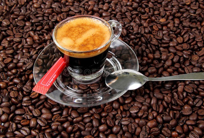 Espresso in a transparent cup