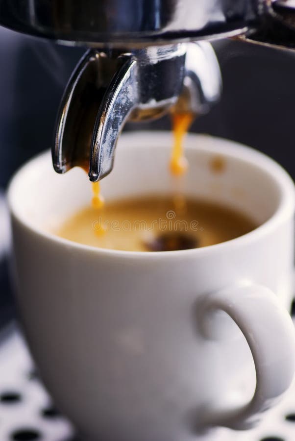 Fresh espresso from the espresso machine and drops. Fresh espresso from the espresso machine and drops.