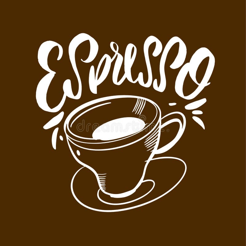 Espressokaffeehandgezogene Vektorbeschriftung Auch im corel abgehobenen Betrag Entwurf für Menübrett, Plakat, Fahne lizenzfreie abbildung Espressokaffeehandgezogene Vektorbeschriftung Auch im corel abgehobenen Betrag Entwurf für Menübrett, Plakat, Fahne lizenzfreie abbildung