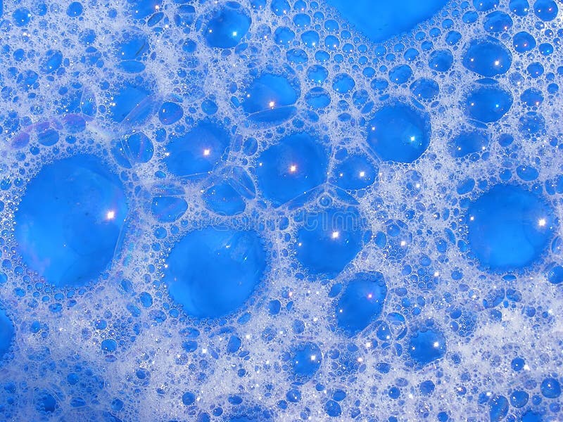 Water with foam bubbles - blue impression. Water with foam bubbles - blue impression