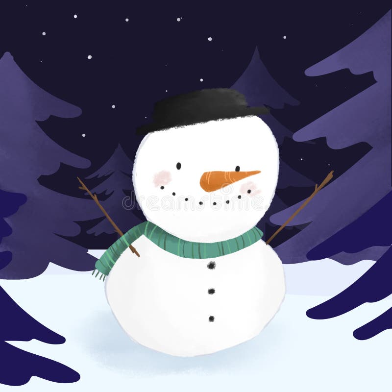 Espumoso El Personaje Snowman Sobre El Paisaje Nevado Stock de ilustración  - Ilustración de caracteres, escarchado: 239516850
