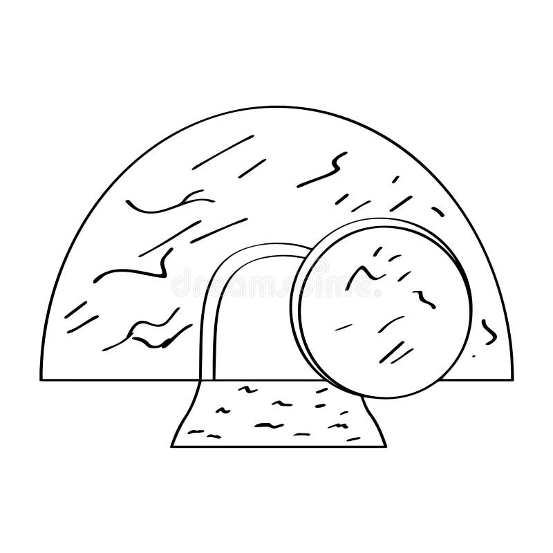 Esquema Aislado De La Tumba De Jesús Ilustración del Vector Ilustración de historia, sepulcro