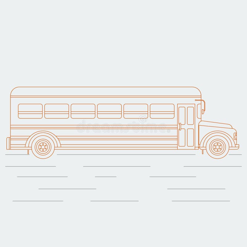 Esquema del autobús escolar ilustración del vector Esquema del autobús escolar ilustración del vector