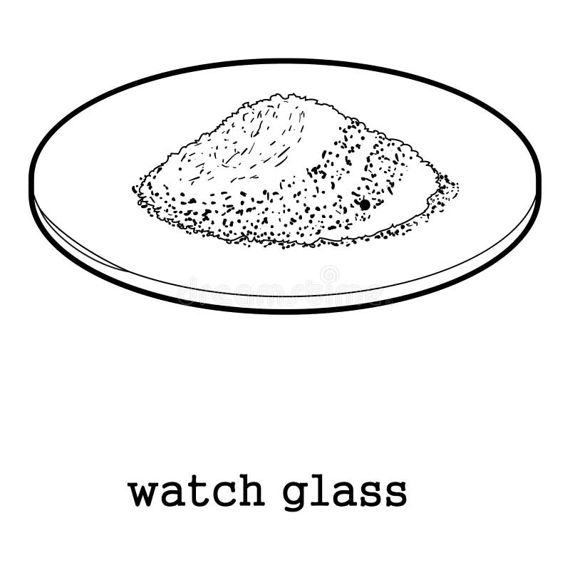Esquema Del Icono Del Vidrio De Reloj Ilustración del Vector