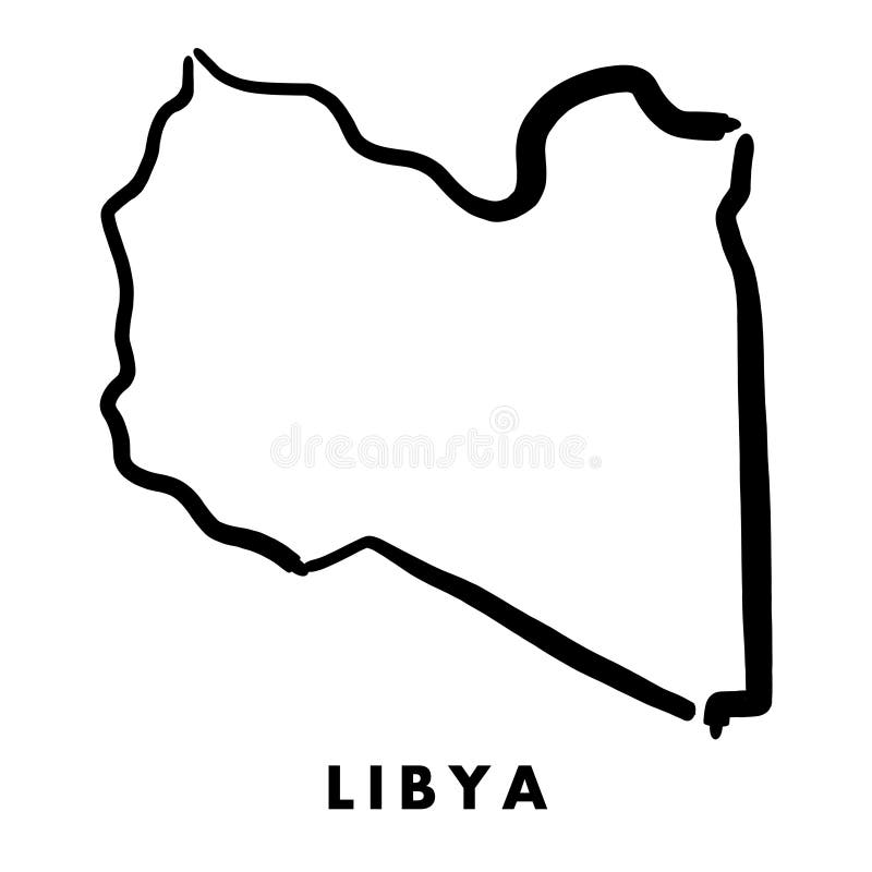 Esquema del mapa de Libia stock de ilustración Esquema del mapa de Libia stock de ilustración
