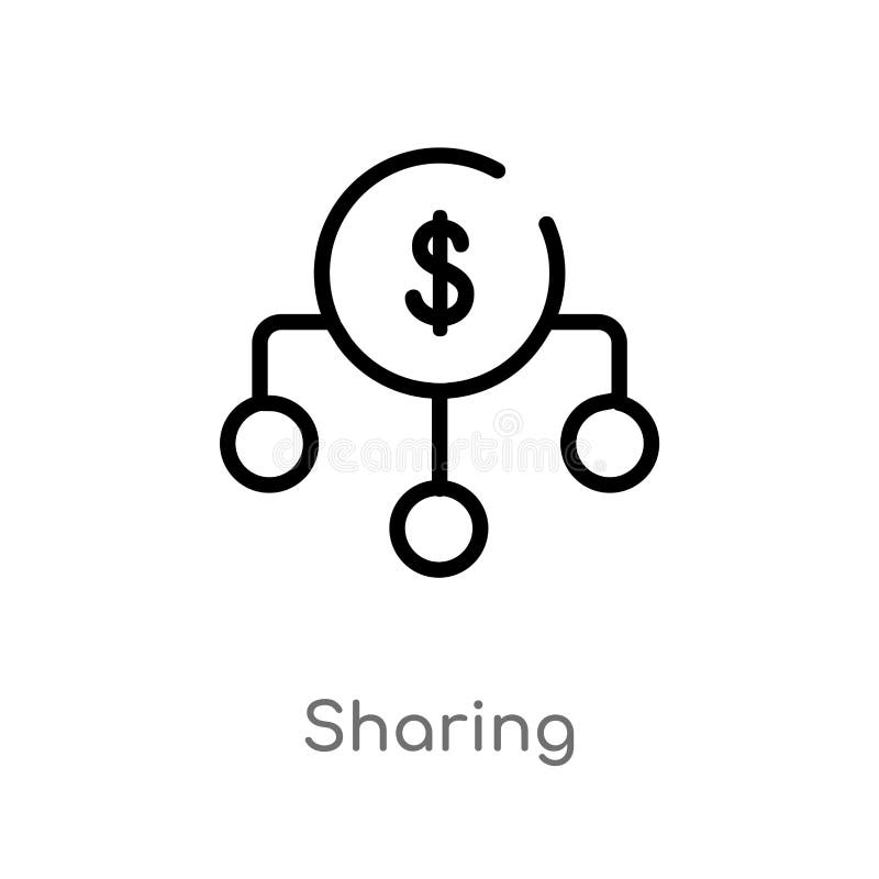 esquema que comparte el icono del vector l?nea simple negra aislada ejemplo del elemento del concepto del pago distribuci?n edita ilustración del vector esquema que comparte el icono del vector l?nea simple negra aislada ejemplo del elemento del concepto del pago distribuci?n edita ilustración del vector