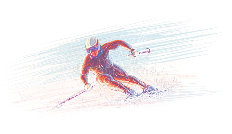 Skier/winter olimpic illustration. Vector. eps 10. print or web. Hand drawn. Skier/winter olimpic illustration. Vector. eps 10. print or web. Hand drawn.