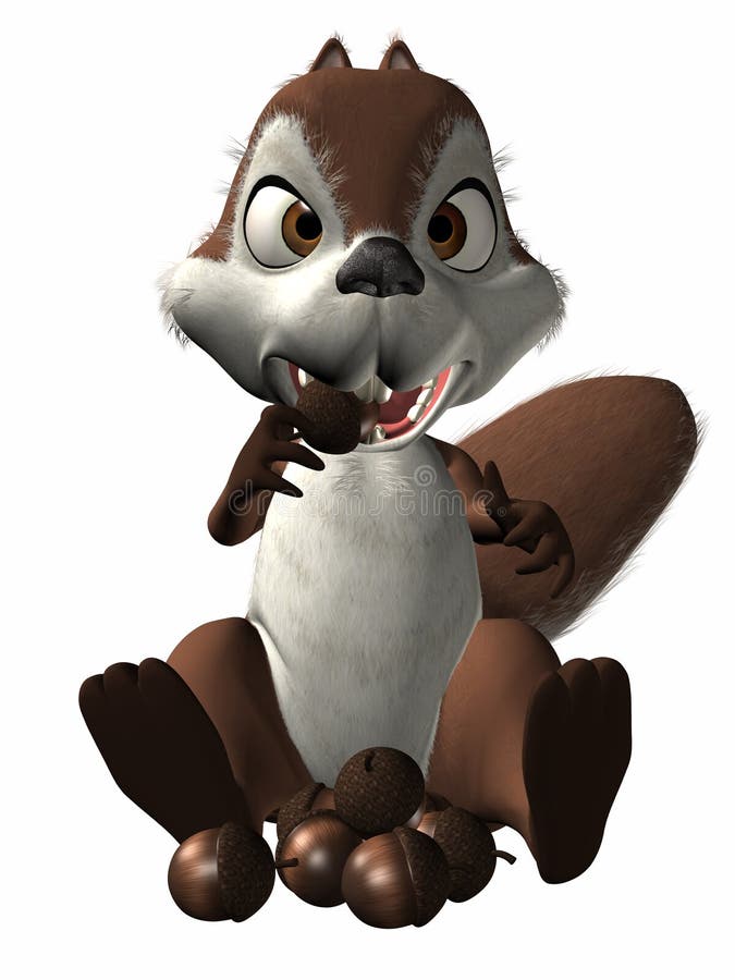 3 D Computer Render of an Toon Squirrel. 3 D Computer Render of an Toon Squirrel