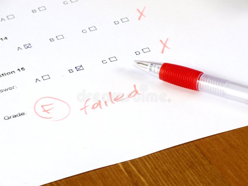 Failed test - school, college or university. Teaching and education concept. Failed test - school, college or university. Teaching and education concept.