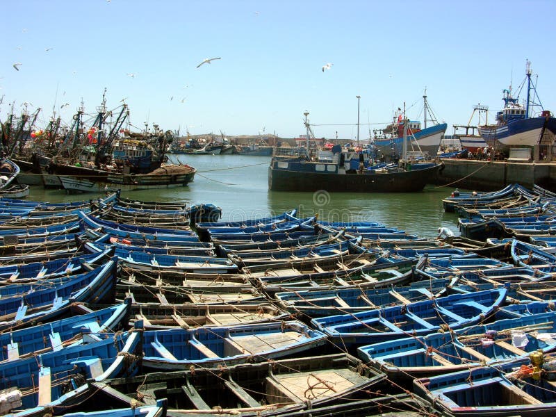 Essaouira hamn av Atlanticet Ocean i Marocko arkivfoto Essaouira hamn av Atlanticet Ocean i Marocko arkivfoto