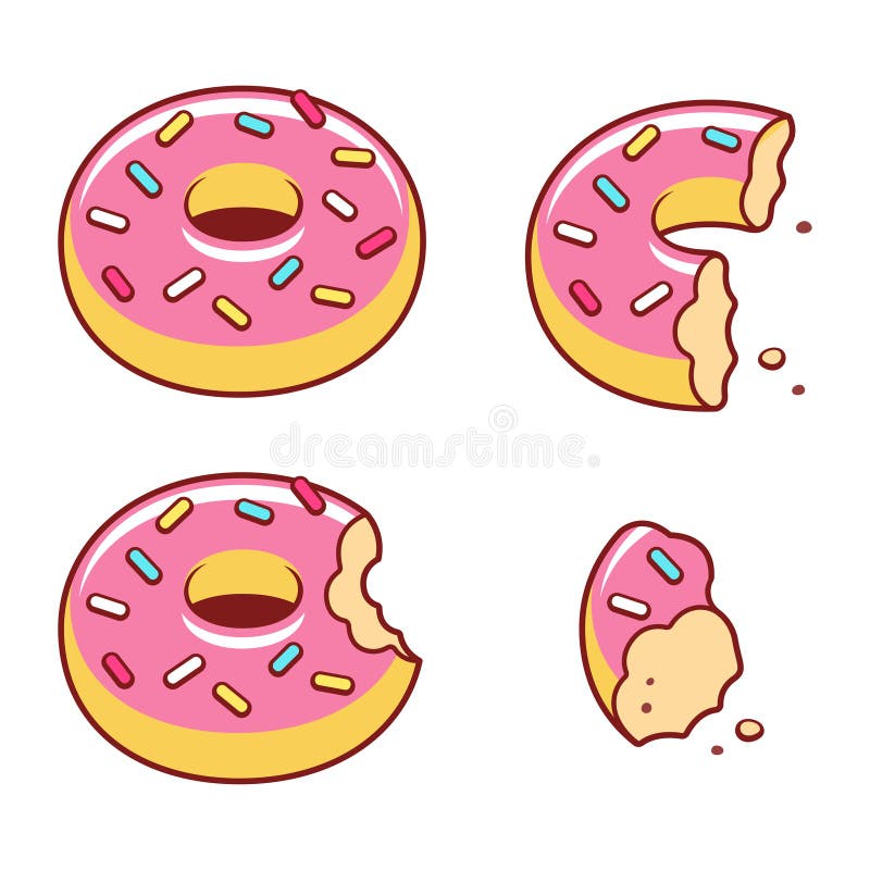 Essen der Donutillustration stock abbildung