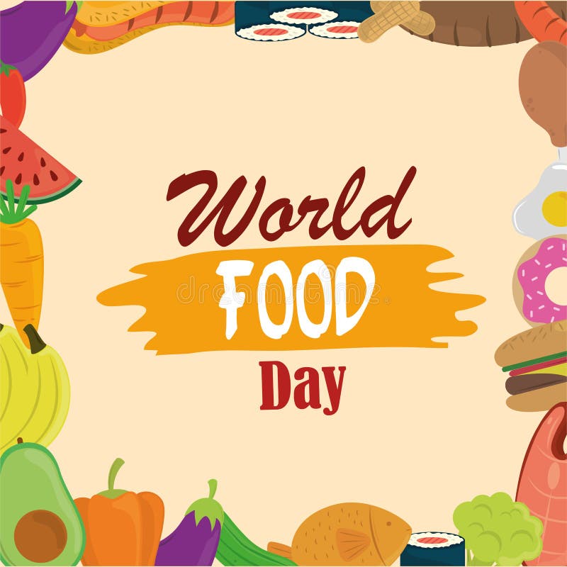 World food day, healthy lifestyle meal eat diet background vector illustration. World food day, healthy lifestyle meal eat diet background vector illustration