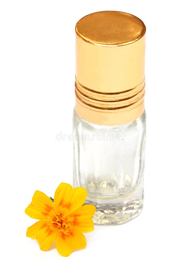 Essence Bottle with Yellow Flower Stock Photo Image of care