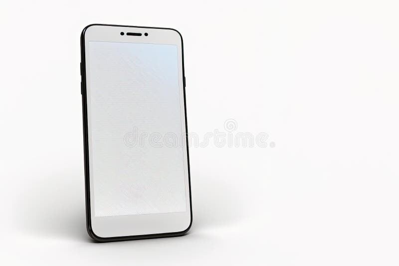 Essential device for every day. Mobile with blank screen to put text on white background. Generative AI vector illustration