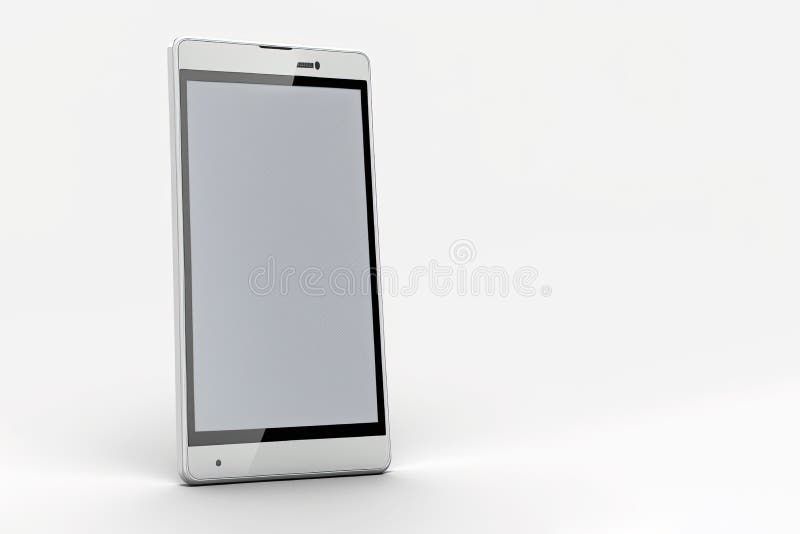 Essential device for every day. Mobile with blank screen to put text on white background. Generative AI royalty free illustration