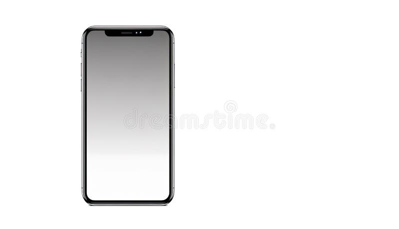 Essential device for every day. Mobile with blank screen to put text on a white background. Generative AI
