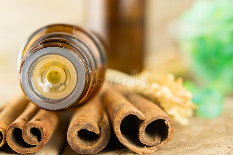 Cinnamon essential oil stock photo. Image of perfume 13578972
