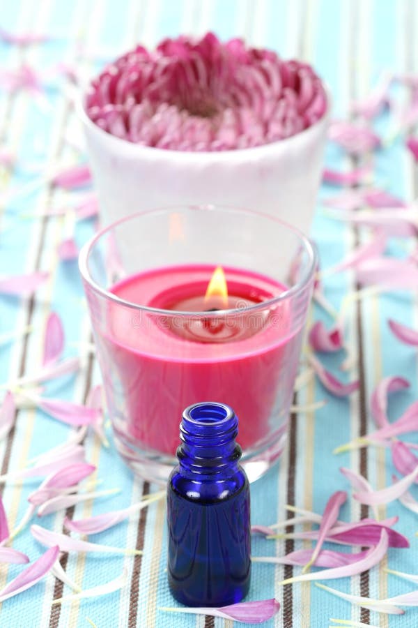 Essential Oil Flower and Candle Stock Photo Image of aromatherapy