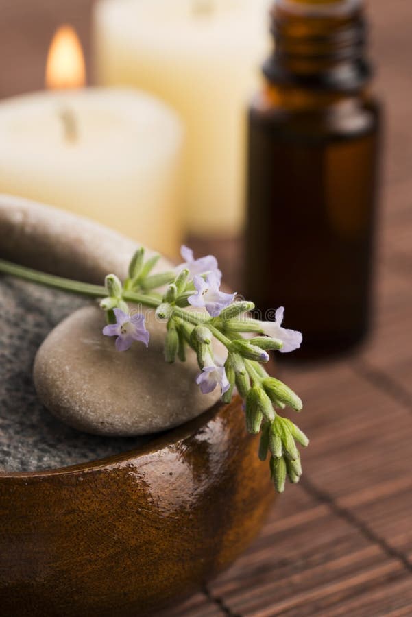 Essential Oil and Lavender Flowers Stock Image Image of calm